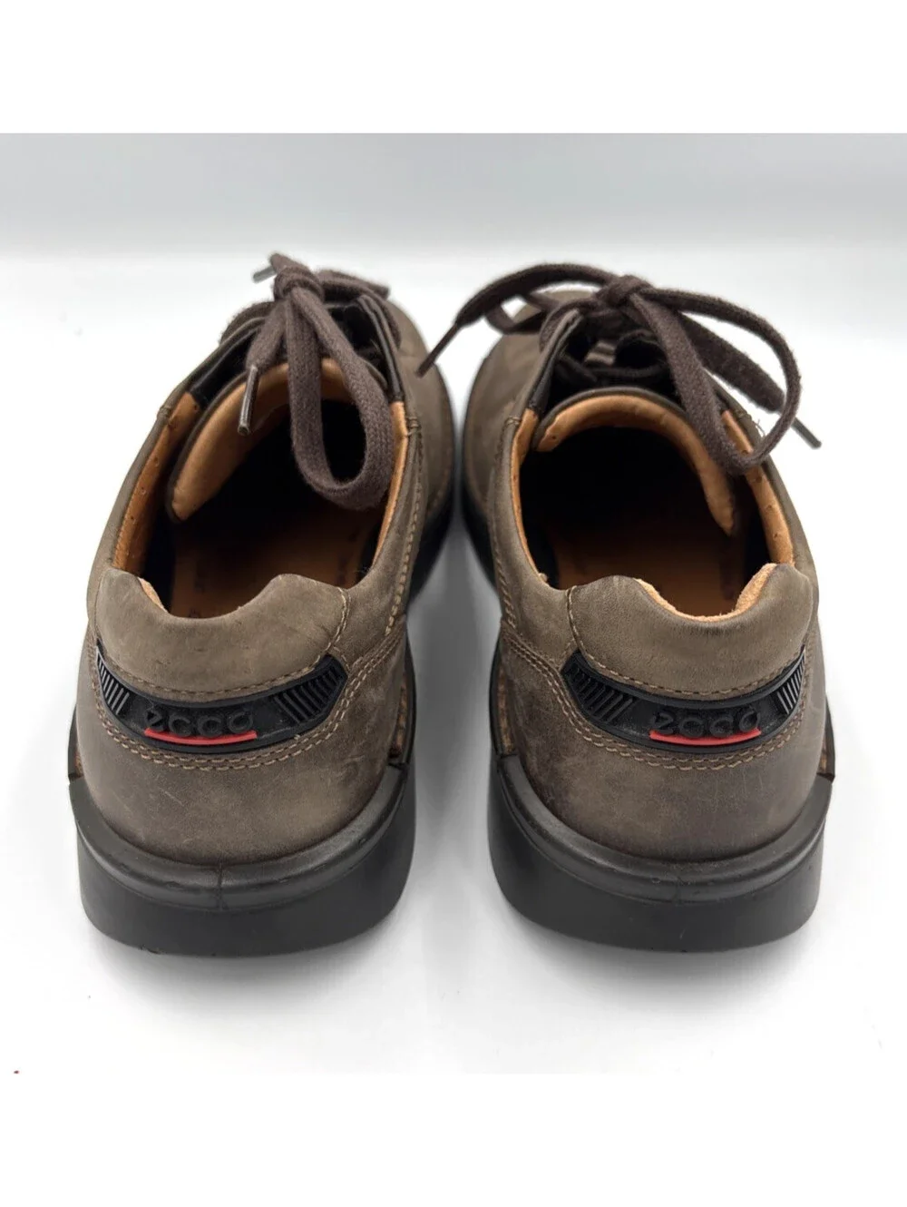 ECCO Fusion Bicycle Toe Brown Leather Oxford Shoes Men's EU 42 US 8.5